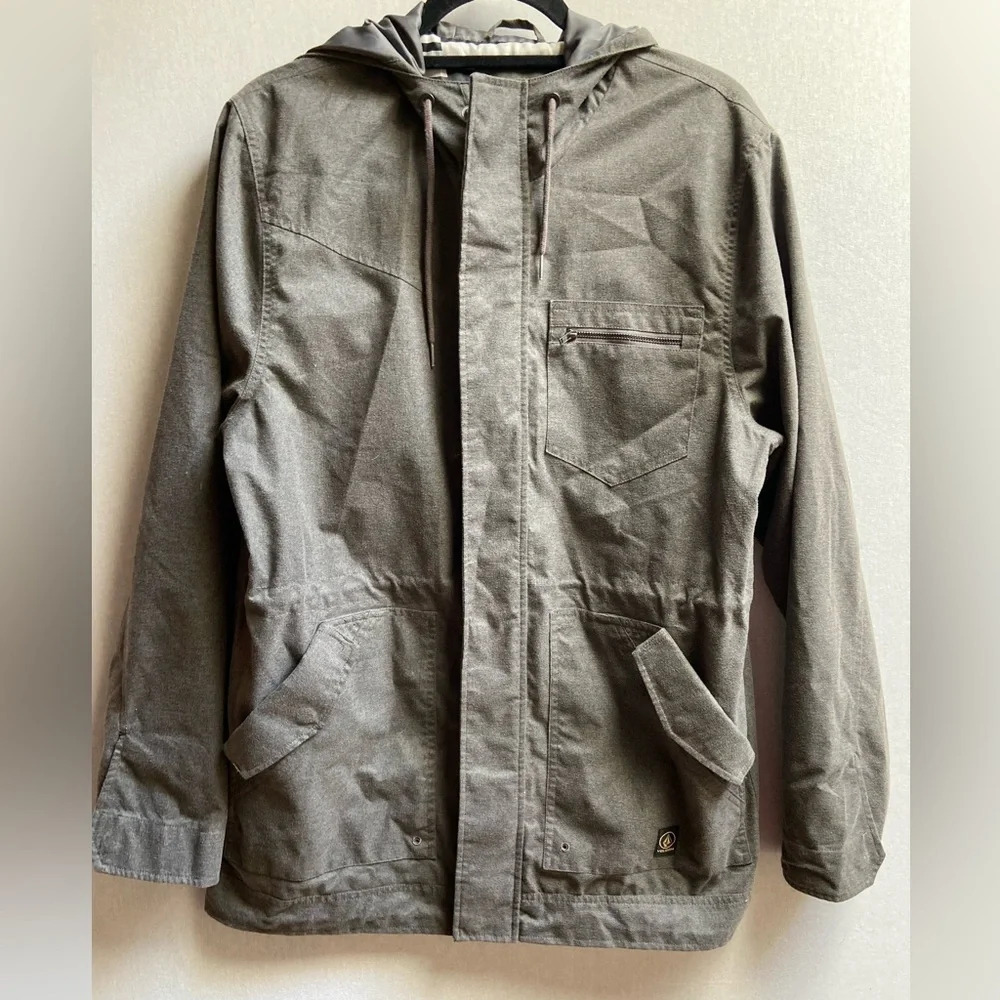Volcom Brackish Hooded Mid-Weight Jacket Men's Size M Gray